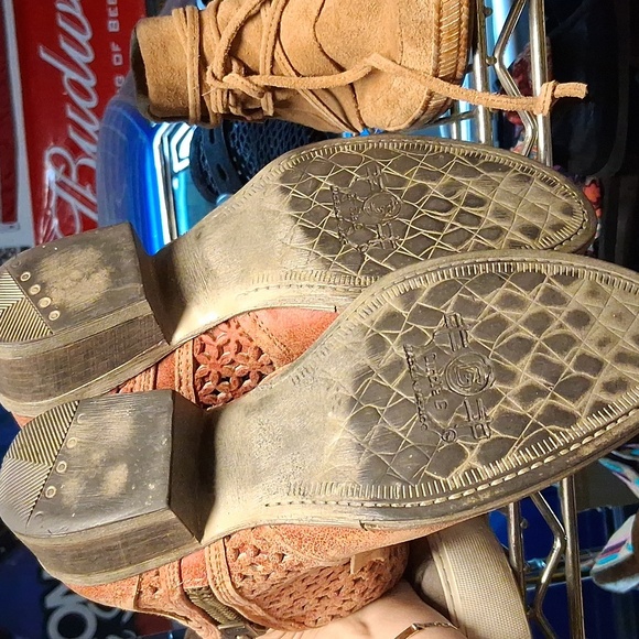 Circle G by Corral Ladies Red Cutout Shortie Boot Cowboy Festival Size 7M - Picture 7 of 7